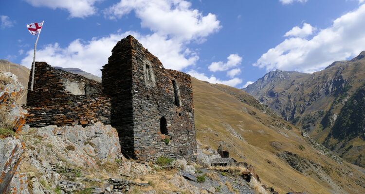 Wachturm in Tuschetien, Georgien
