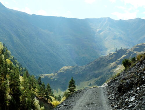 Straße in Tuschetien, Georgien