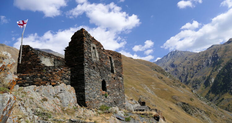 Wachturm in Tuschetien, Georgien