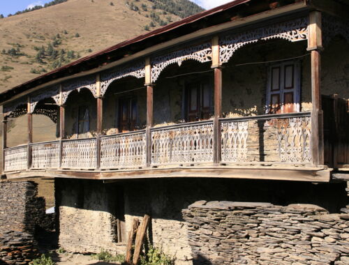 Wohnhaus in Tuschetien, Georgien